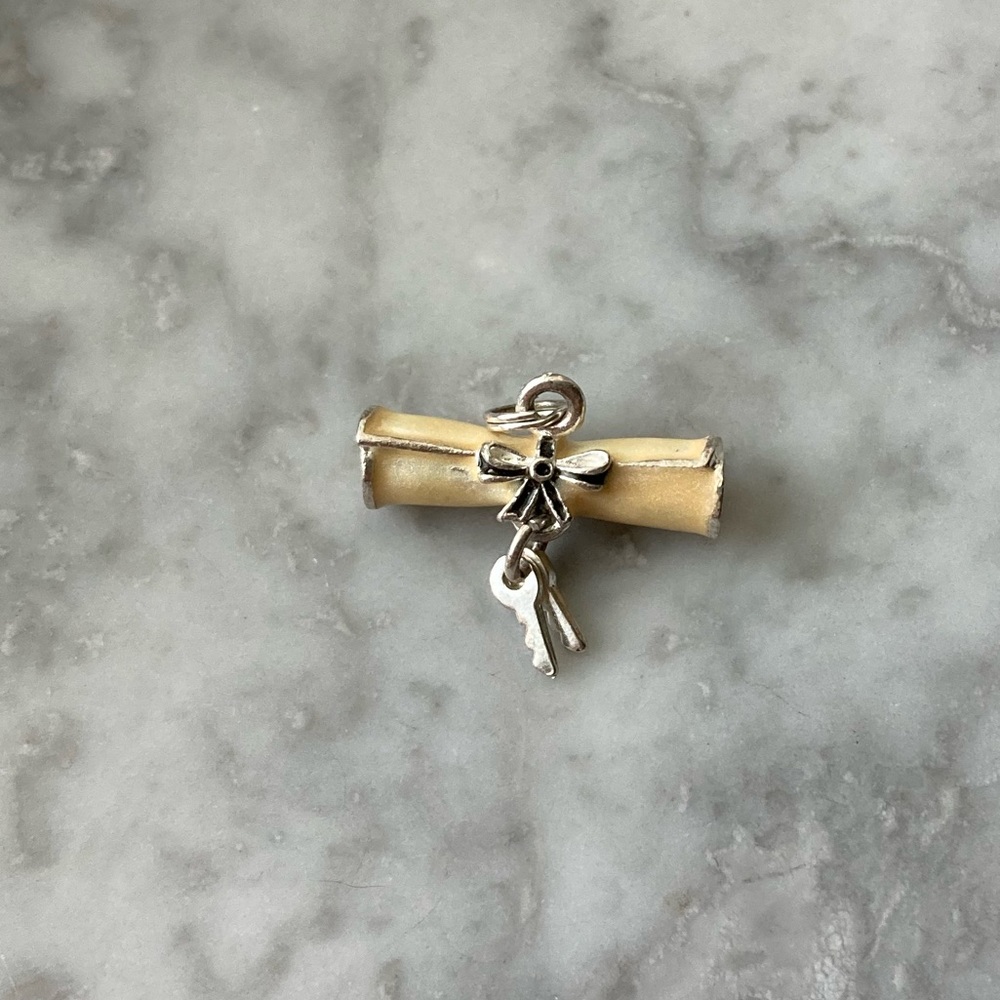 Sterling & Enamel Diploma Charm
